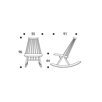 dimensiones Rocking chair Mademoiselle de Artek