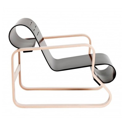 perfil Sillón Paimio 41 asiento lacado negro de Artek perfil Sillón Paimio 41 asiento lacado negro de Artek