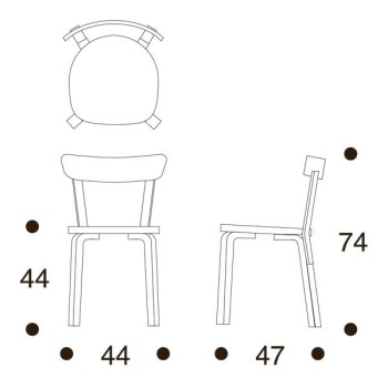 dimensiones Silla 69 de Artek
