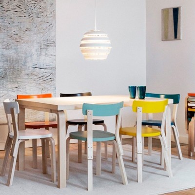 comedor con Lámpara de suspensión A331 blanco/cromado de Artek comedor con Lámpara de suspensión A331 blanco/cromado de Artek