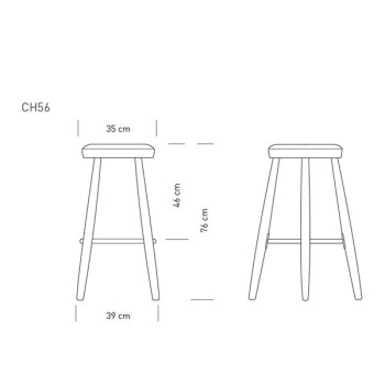 taburete CH56 Carl Hansen
