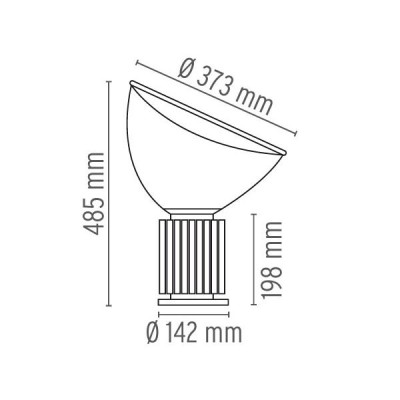 Lámpara Taccia Small Flos medidas Lámpara Taccia Small Flos medidas