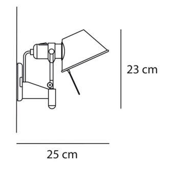 dimensiones aplique de pared Tolomeo Faretto Artemide