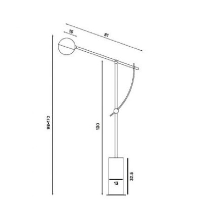 medidas Lámpara de pie Balancer Northern Lighting. medidas Lámpara de pie Balancer Northern Lighting.