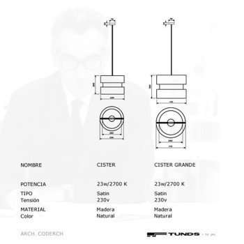 Lámpara Cister Ø 41 - TUNDS