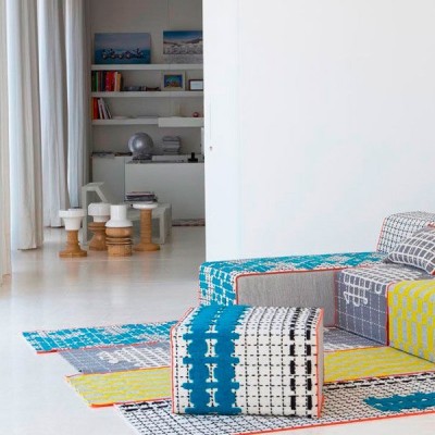 Alfombra Bandas Turquoise - Gan Rugs