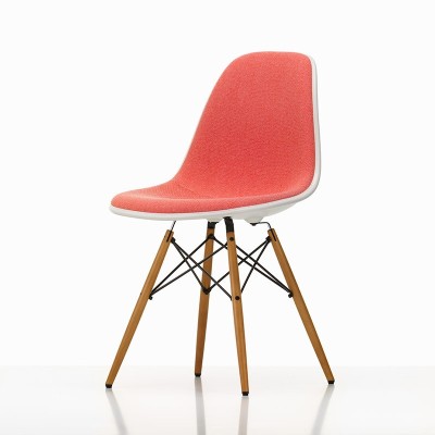 Eames Plastic Chair DSW upholstered in pink Eames Plastic Chair DSW upholstered in pink