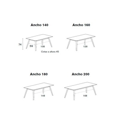 Aise Table rectangular Extensible - Treku