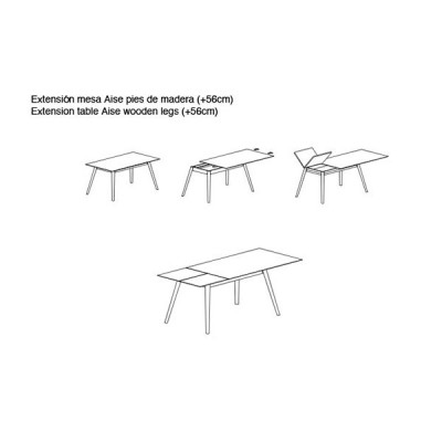 Aise Table rectangular Extensible - Treku