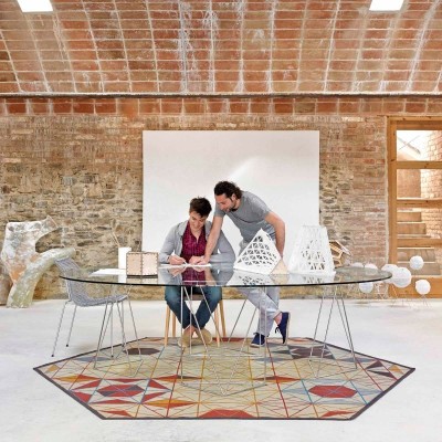 Alfombra Kilim Hexa Naranja - Gan Rugs Alfombra Kilim Hexa Naranja - Gan Rugs