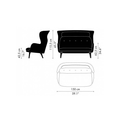 Canapé Ro de Fritz Hansen Canapé Ro de Fritz Hansen