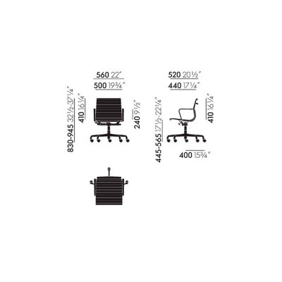 Vitra Aluminium EA 118 Hopsak dimensiones Vitra Aluminium EA 118 Hopsak dimensiones