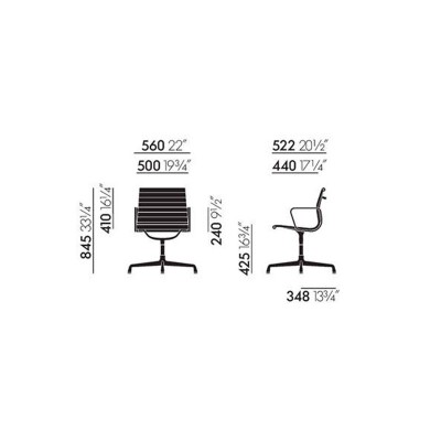 Cadeira de estofamento Hopsak Aluminum EA 104 - Vitra Cadeira de estofamento Hopsak Aluminum EA 104 - Vitra