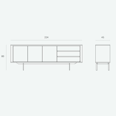 Aparador Shadow Sideboard Oak Ethnicraft medidas Aparador Shadow Sideboard Oak Ethnicraft medidas