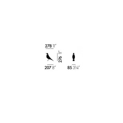 Vitra Eames House Bird Nogal medidas Vitra Eames House Bird Nogal medidas