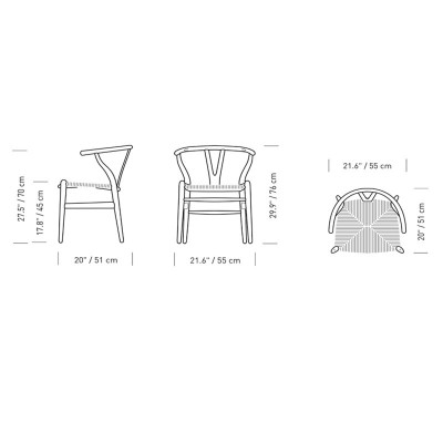 Silla CH24 Wishbone medidas Silla CH24 Wishbone medidas