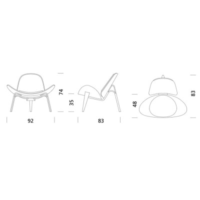 Carl Hansen CH07 Shell Chair medidas Carl Hansen CH07 Shell Chair medidas