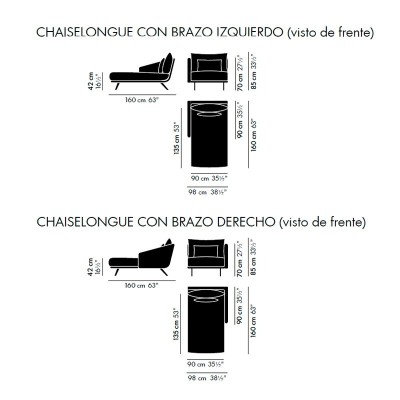 Chaiselongue Costura Stua - medidas Chaiselongue Costura Stua - medidas