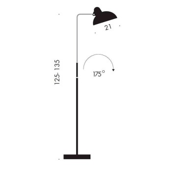 Medidas Lámpara de Pie Kaiser Luxus de Fritz Hansen
