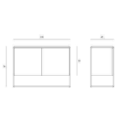 Aparador Monolit negro 2 puertas Etnicraft Aparador Monolit negro 2 puertas Etnicraft