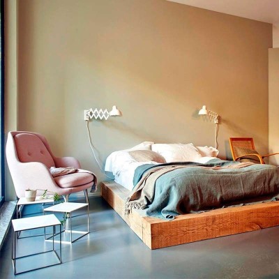 Dormitorio con lámparas Kaiser extensible de Fritz Hansen Dormitorio con lámparas Kaiser extensible de Fritz Hansen