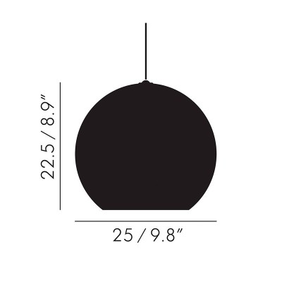 Lámpara Cooper Round Ø 25 Tom Dixon medidas Lámpara Cooper Round Ø 25 Tom Dixon medidas