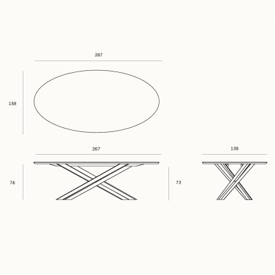 Medidas mesa de comedor Mikado Oval de Ethnicraft en Moises Showroom Medidas mesa de comedor Mikado Oval de Ethnicraft en Moises Showroom