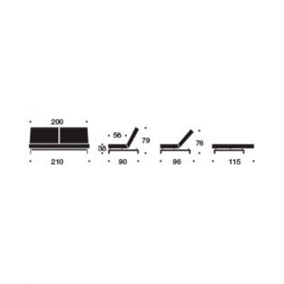 Sofá cama con reposabrazos Splitback Innovation medidas Sofá cama con reposabrazos Splitback Innovation medidas