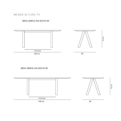 Medidas de la mesa Trestle de Viccarbe en Moises Showroom Medidas de la mesa Trestle de Viccarbe en Moises Showroom