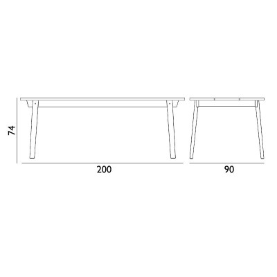 dimensiones Mesa de comedor rectangular Slice Linoleum de Normann Copenhagen dimensiones Mesa de comedor rectangular Slice Linoleum de Normann Copenhagen