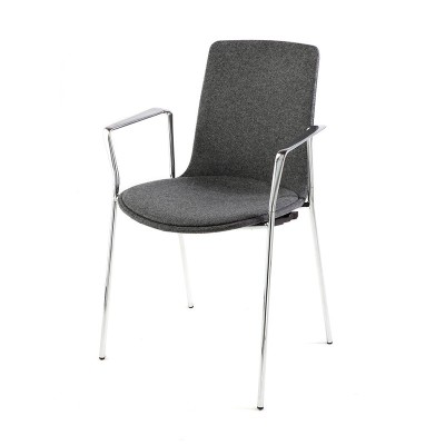 Silla Lottus High de Enea con tapizado integral y estructura cromada Silla Lottus High de Enea con tapizado integral y estructura cromada