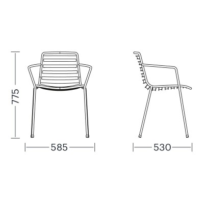 Silla Street con brazos diseñada por el Estudio Manel Molina para Enea Silla Street con brazos diseñada por el Estudio Manel Molina para Enea