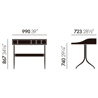 Escritorio Home Desk Vitra medidas Escritorio Home Desk Vitra medidas