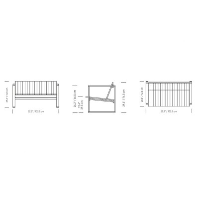 Sofá BK12 Carl Hansen medidas Sofá BK12 Carl Hansen medidas