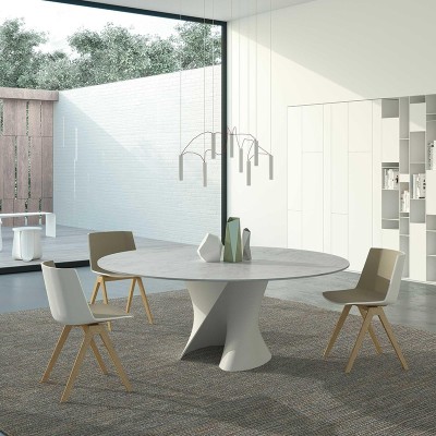 Sedia Aïku bicolore con base in legno MDF Italia Sedia Aïku bicolore con base in legno MDF Italia