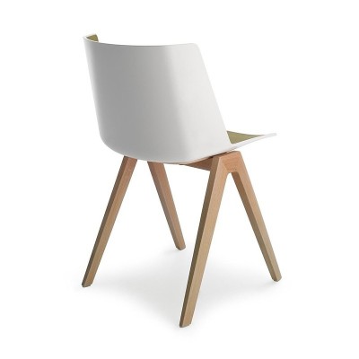 Sedia Aïku bicolore con base in legno MDF Italia Sedia Aïku bicolore con base in legno MDF Italia