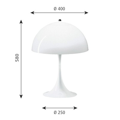 Lámpara Panthella Table Louis Poulsen medidas Lámpara Panthella Table Louis Poulsen medidas
