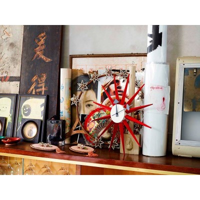 Horloge Sunburst Rouge - Vitra Horloge Sunburst Rouge - Vitra