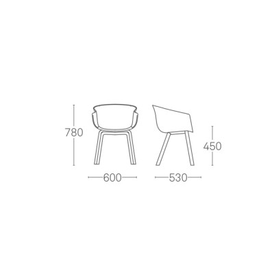 Silla Bai de Ondarreta con patas de madera y tapizado integral Silla Bai de Ondarreta con patas de madera y tapizado integral