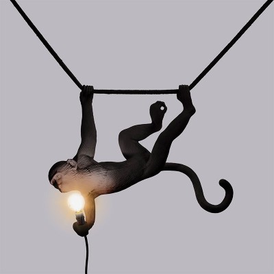 Lâmpada de Macaco Swing Preto Mono Lâmpada Seletti Lâmpada de Macaco Swing Preto Mono Lâmpada Seletti