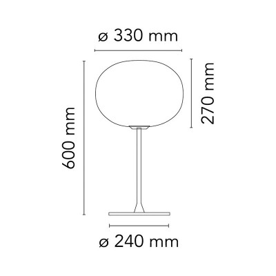 Lámpara Glo-Ball T 1 sobremesa Flos medidas Lámpara Glo-Ball T 1 sobremesa Flos medidas