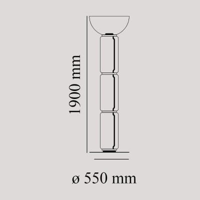 Lámpara Noctambule Floor 3 High Cylinders Bowl Big Base Flos medidas Lámpara Noctambule Floor 3 High Cylinders Bowl Big Base Flos medidas