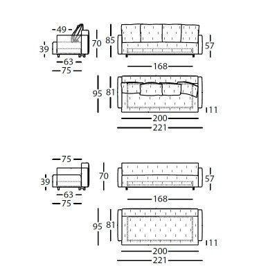 sofá cama NAP de Sancal en Moises Showroom sofá cama NAP de Sancal en Moises Showroom