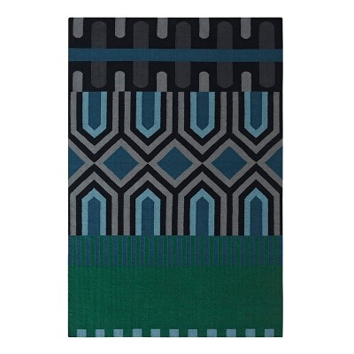 Ndebele Green Kilim Rug by Gan Rugs Ndebele Green Kilim Rug by Gan Rugs