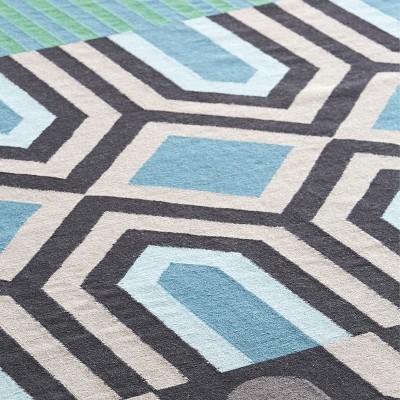 Ndebele Green Kilim Rug by Gan Rugs Ndebele Green Kilim Rug by Gan Rugs