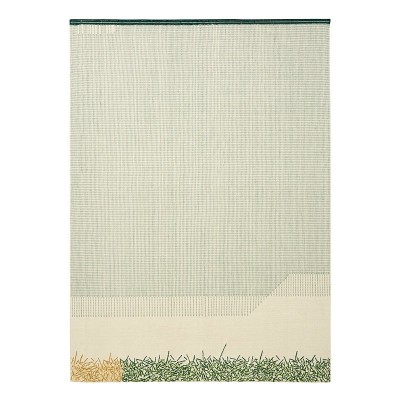 Kilim Backstitch Calm color verde de Gan Rugs en Moises Showroom Kilim Backstitch Calm color verde de Gan Rugs en Moises Showroom