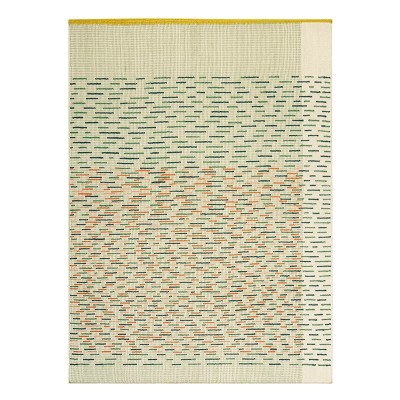Alfombra Kilim Backstitch Busy Verde de Gan Rugs en Moises Showroom Alfombra Kilim Backstitch Busy Verde de Gan Rugs en Moises Showroom
