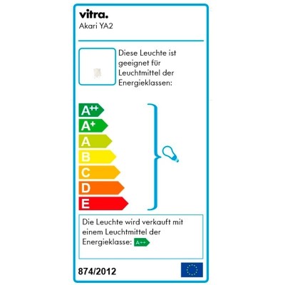 Lámpara Akari YA2 Vitra etiqueta energética Lámpara Akari YA2 Vitra etiqueta energética