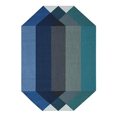 Kilim Diamond Blue-Yellow de Gan Rugs en Moises Showroom Kilim Diamond Blue-Yellow de Gan Rugs en Moises Showroom
