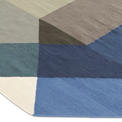 Kilim Diamond Blue-Yellow de Gan Rugs en Moises Showroom Kilim Diamond Blue-Yellow de Gan Rugs en Moises Showroom